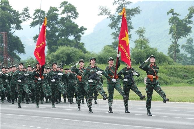 Khối nữ các lực lượng tham gia hợp luyện. Ảnh: Trọng Đức/TTXVN