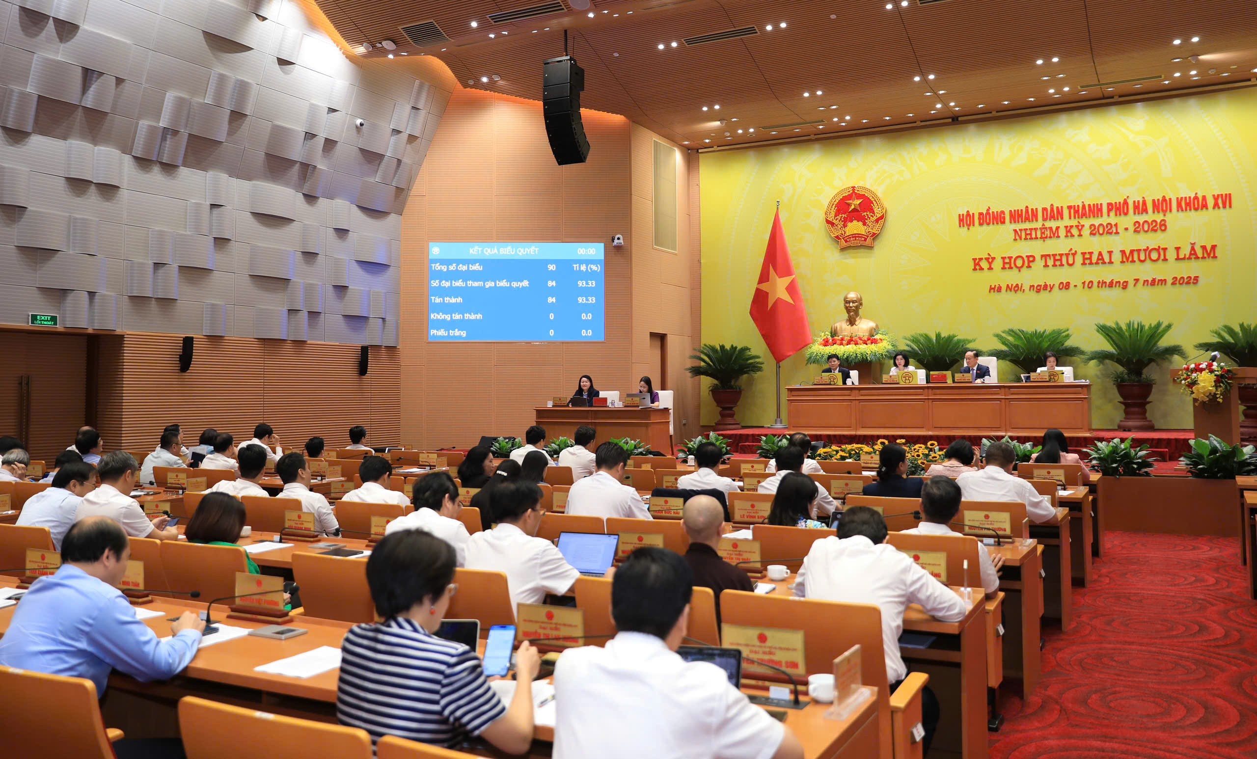 Các đại biểu bấm nút tán thành.