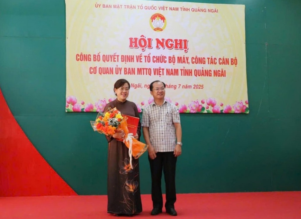 Công bố quyết định nhân sự của Mặt trận Tổ quốc Việt Nam tỉnh Quảng Ngãi