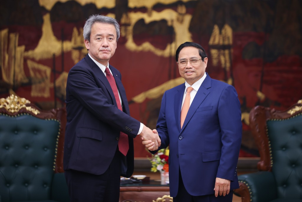 Thủ tướng Phạm Minh Chính tiếp ông Masayuki Omoto, Tổng Giám đốc Tập đoàn Marubeni (Nhật Bản) - Ảnh: VGP/Nhật Bắc