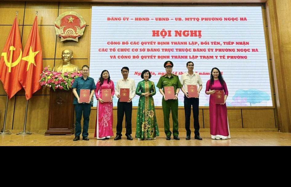 Công bố quyết định thành lập Chi bộ trạm y tế phường Ngọc Hà