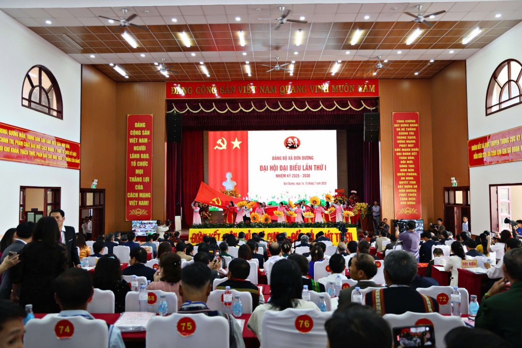 Đại hội Đại biểu Đảng bộ xã Đơn Dương được Tỉnh ủy Lâm Đồng chọn tổ chức đại hội điểm cấp xã và được kết nối trực tuyến đến 123 xã, phường và đặc khu trên toàn tỉnh (Ảnh CTV)