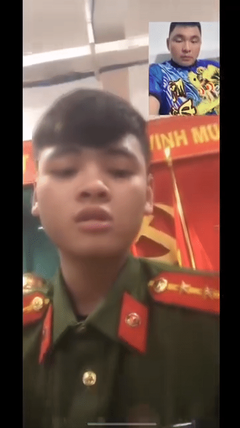 Hình ảnh kẻ giả danh công an gọi video lừa đảo được nhiều người chia sẻ trên mạng xã hội trong những ngày qua