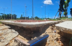 Dấu hiệu kém chất lượng tại công trình Quảng trường trung tâm Gò Nổi