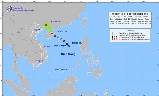 Áp thấp nhiệt đới có khả năng mạnh lên thành bão