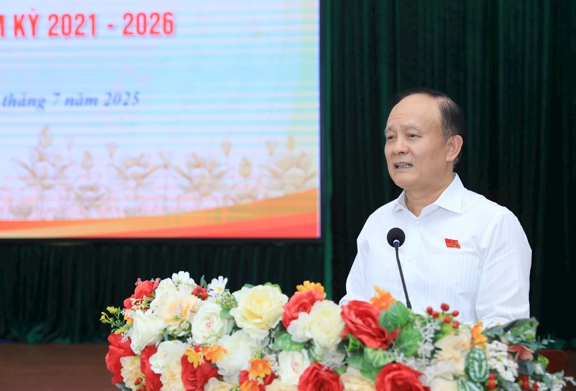 Chủ tịch HĐND thành phố Nguyễn Ngọc Tuấn phát biểu tại hội nghị. Ảnh: Hải Lê