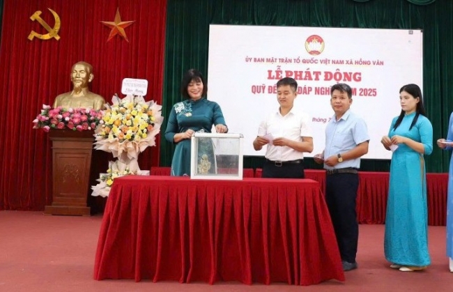 MTTQ xã Hồng Vân phát động ủng hộ Quỹ đền ơn đáp nghĩa