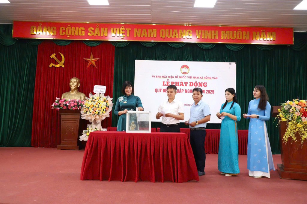 MTTQ xã Hồng Vân phát động ủng hộ Quỹ đền ơn đáp nghĩa