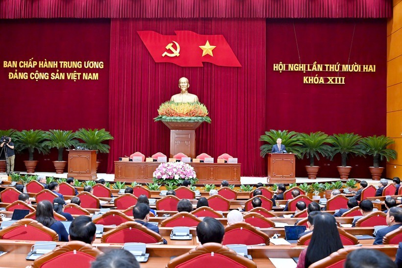 Phiên bế mạc Hội nghị lần thứ 12 Ban Chấp hành Trung ương Đảng khóa XIII (Ảnh: Nhân dân)