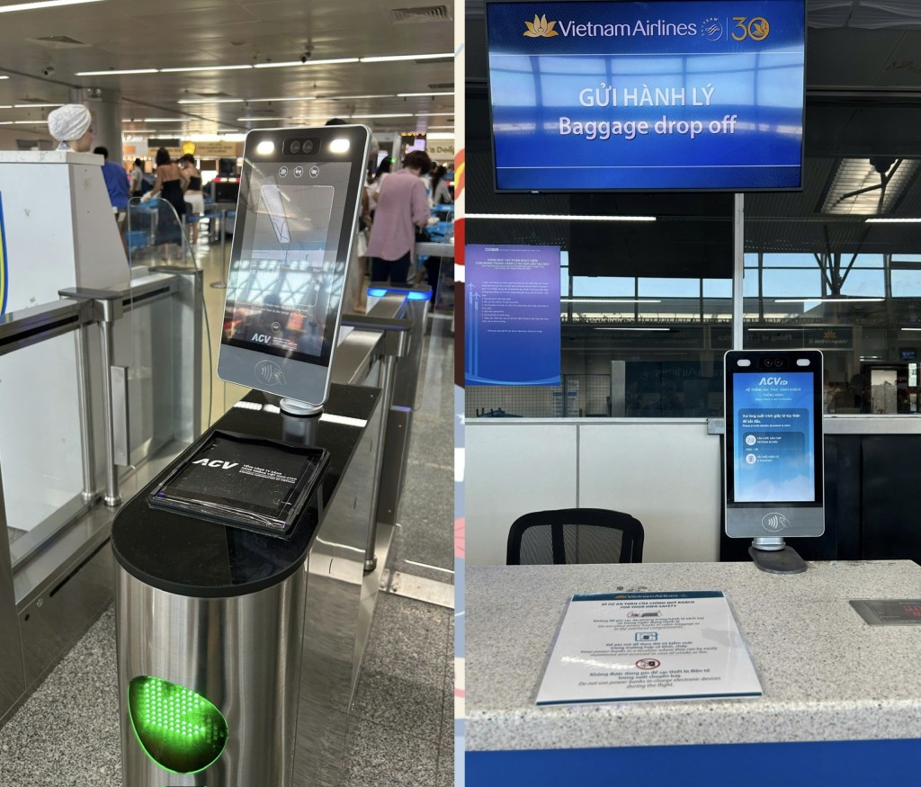 Khu vực bố trí máy nhận diện Face ID tại sân bay quốc tế Đà Nẵng 