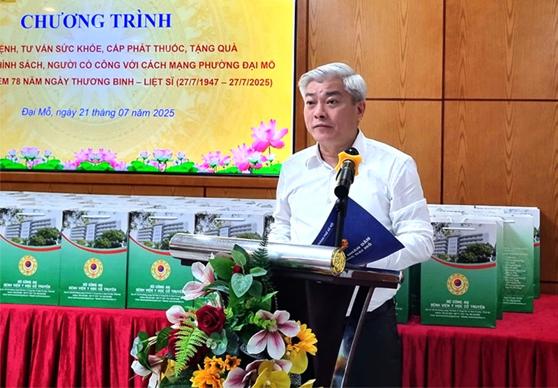 Đồng chí Mai Trọng Thái – Bí thư Đảng ủy, Chủ tịch HĐND phường phát biểu tại buổi gặp mặt