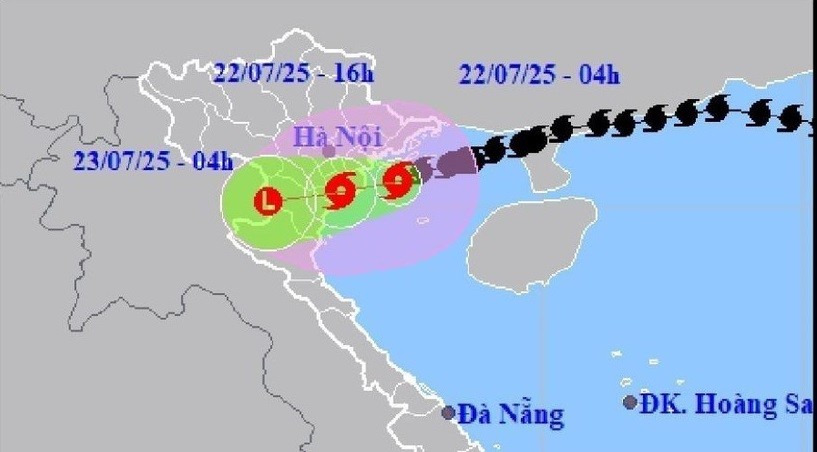 Hướng di chuyển của bão số 3