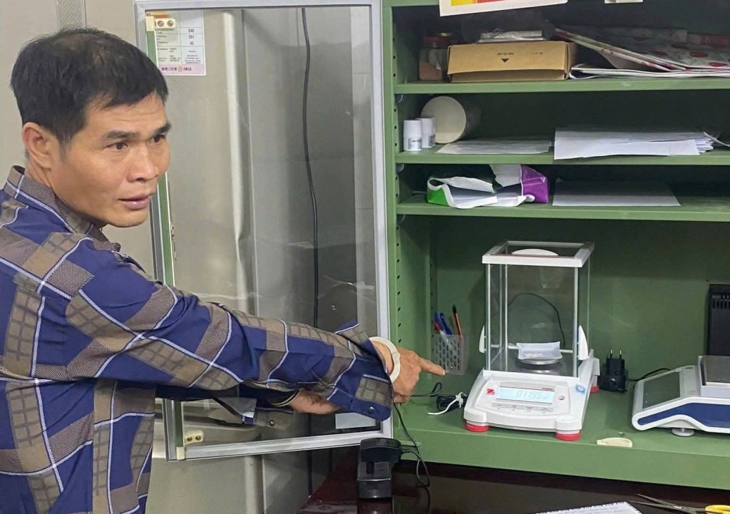 Đối tượng Chản tại cơ quan công an