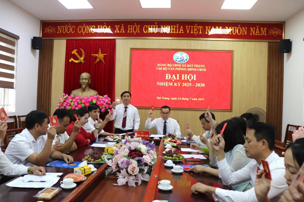 Đại hội các chi bộ trực thuộc Đảng bộ UBND xã Bát Tràng