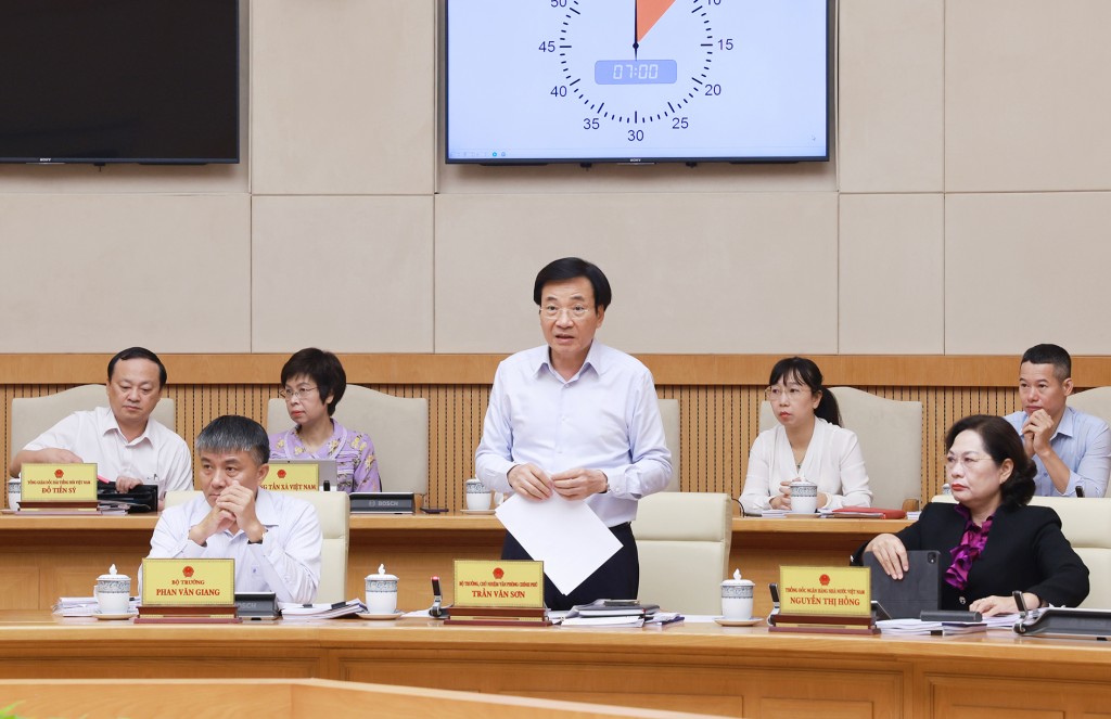 Bộ trưởng, Chủ nhiệm Văn phòng Chính phủ Trần Văn Sơn phát biểu - Ảnh: VGP/Nhật Bắc