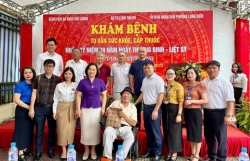 Khám bệnh, phát thuốc miễn phí cho gần 400 đối tượng chính sách tại phường Long Biên