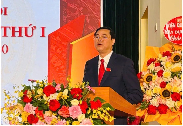Bí thư Đảng ủy, Chủ tịch HĐND xã Ngọc Hồi Nguyễn Xuân Phong phát biểu khai mạc Đại hội
