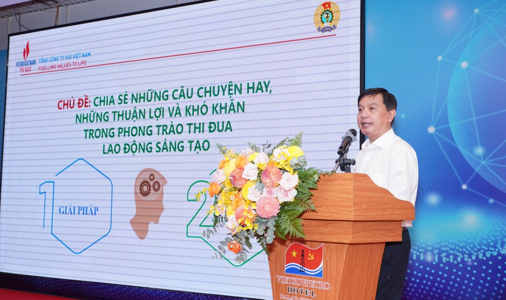 H2. Phó Chủ tịch Công đoàn PV GAS – Lê Phước Khôi trình bày tham luận tại Hội nghị (1)