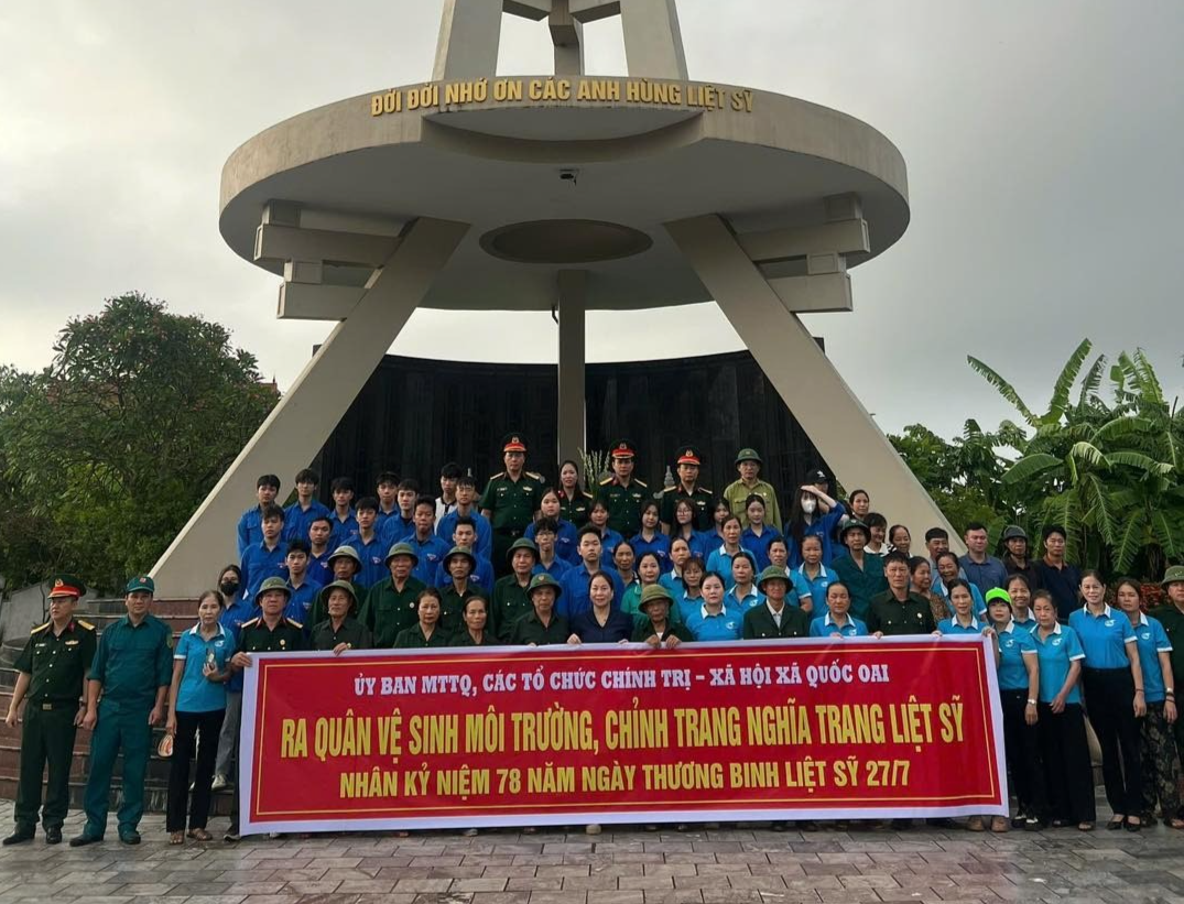 Đồng loạt tổng vệ sinh môi trường, chỉnh trang khuôn viên nghĩa trang liệt sĩ