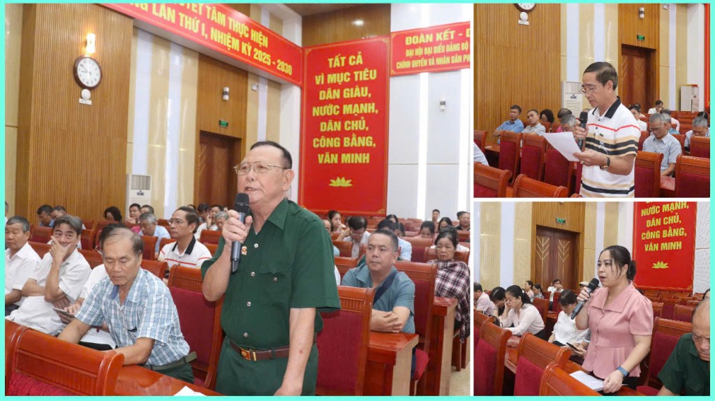 Các cử tri nêu ý kiến tại buổi tiếp xúc