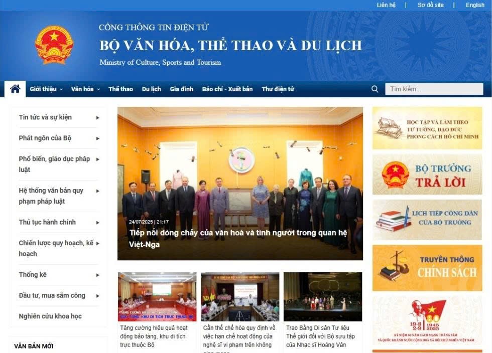 Cổng thông tin điện tử Bộ VHTTDL: Đẩy mạnh tuyên truyền chính sách