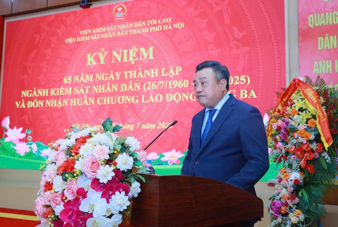 Chủ tịch UBND thành phố Hà Nội Trần Sỹ Thanh phát biểu tại lễ kỷ niệm