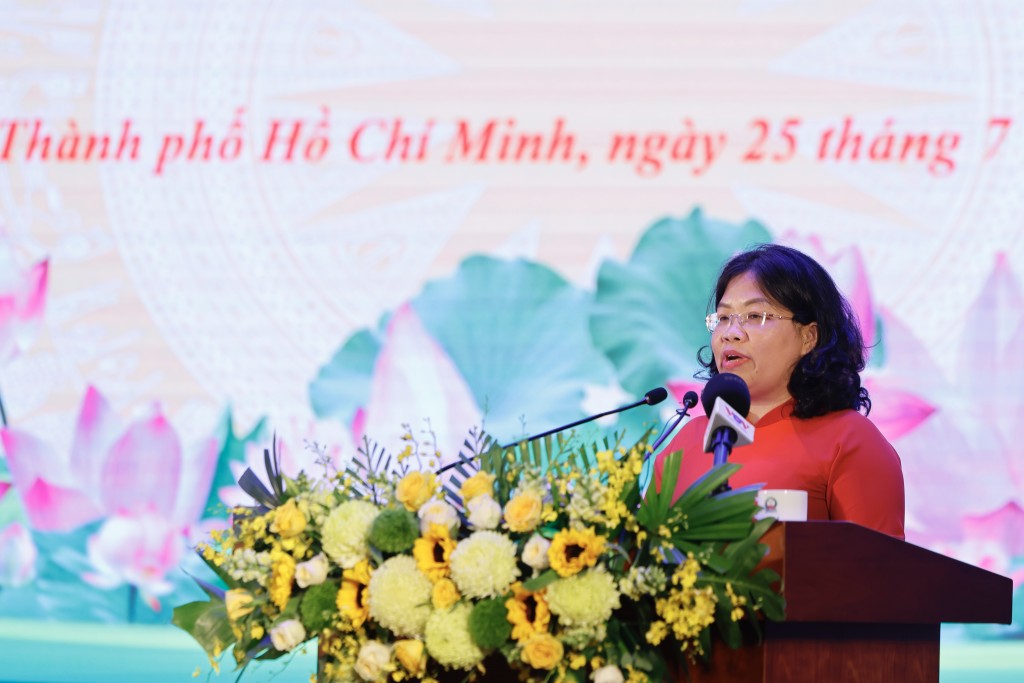 Đồng chí Nguyễn Trường Nhật Phượng, Phó Chủ tịch HĐND TPHCM phát biểu tại Ngày hội