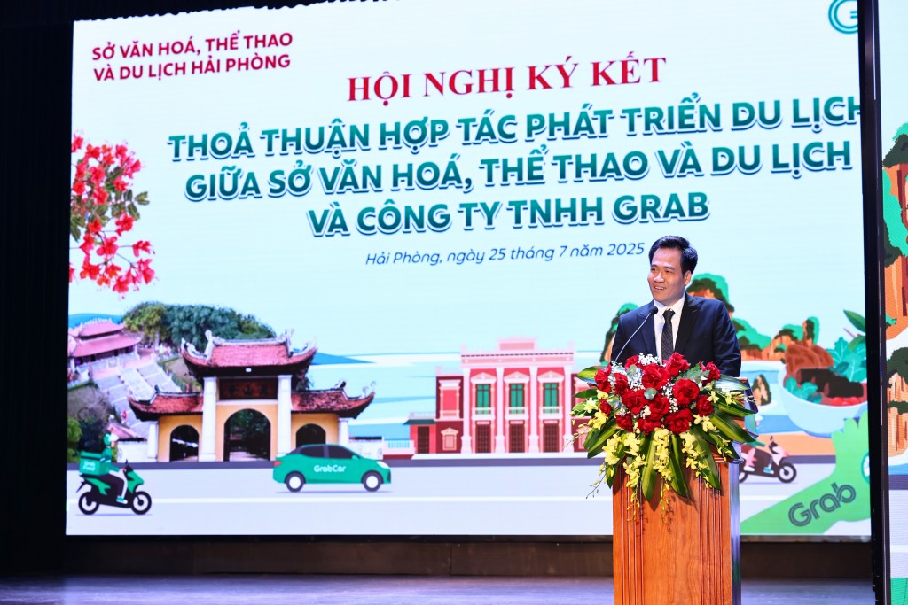 Ông Mã Tuấn Trọng, Giám đốc Điều hành Grab Việt Nam chia sẻ tại buổi lễ