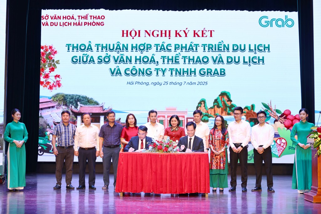 Sở Văn hoá, Thể thao và Du lịch Hải Phòng và Grab Việt Nam ký biên bản thỏa thuận hợp tác (1)