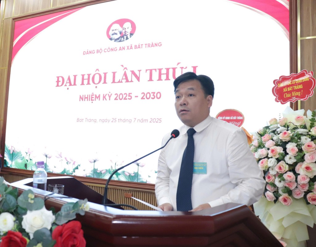 Đại hội Đảng bộ Công an xã Bát Tràng lần thứ nhất, nhiệm kỳ 2025 - 2030 thành công tốt đẹp
