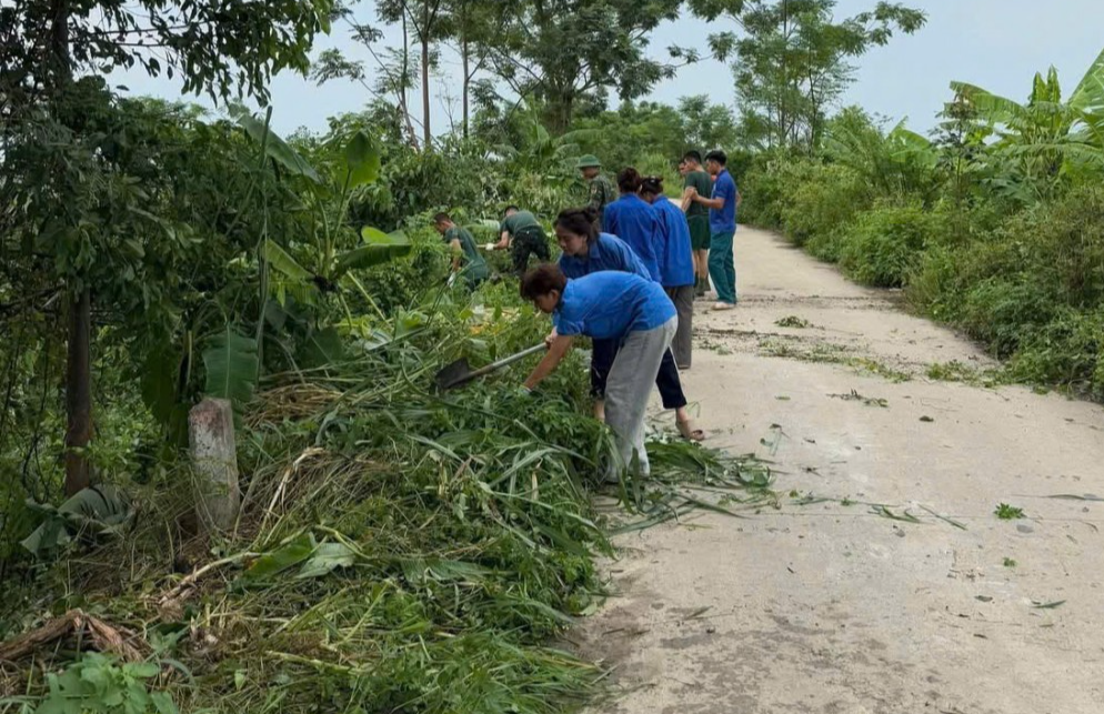 Thanh niên dọn vệ sinh môi trường