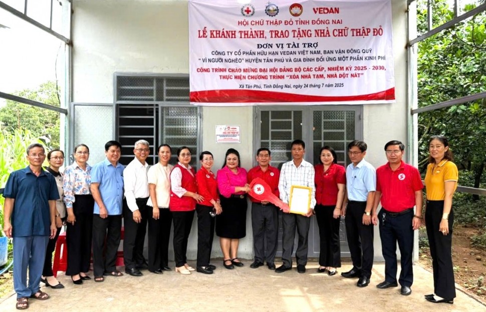 Vedan tặng 2 căn nhà Chữ thập đỏ tại xã Tân Phú, tỉnh Đồng Nai