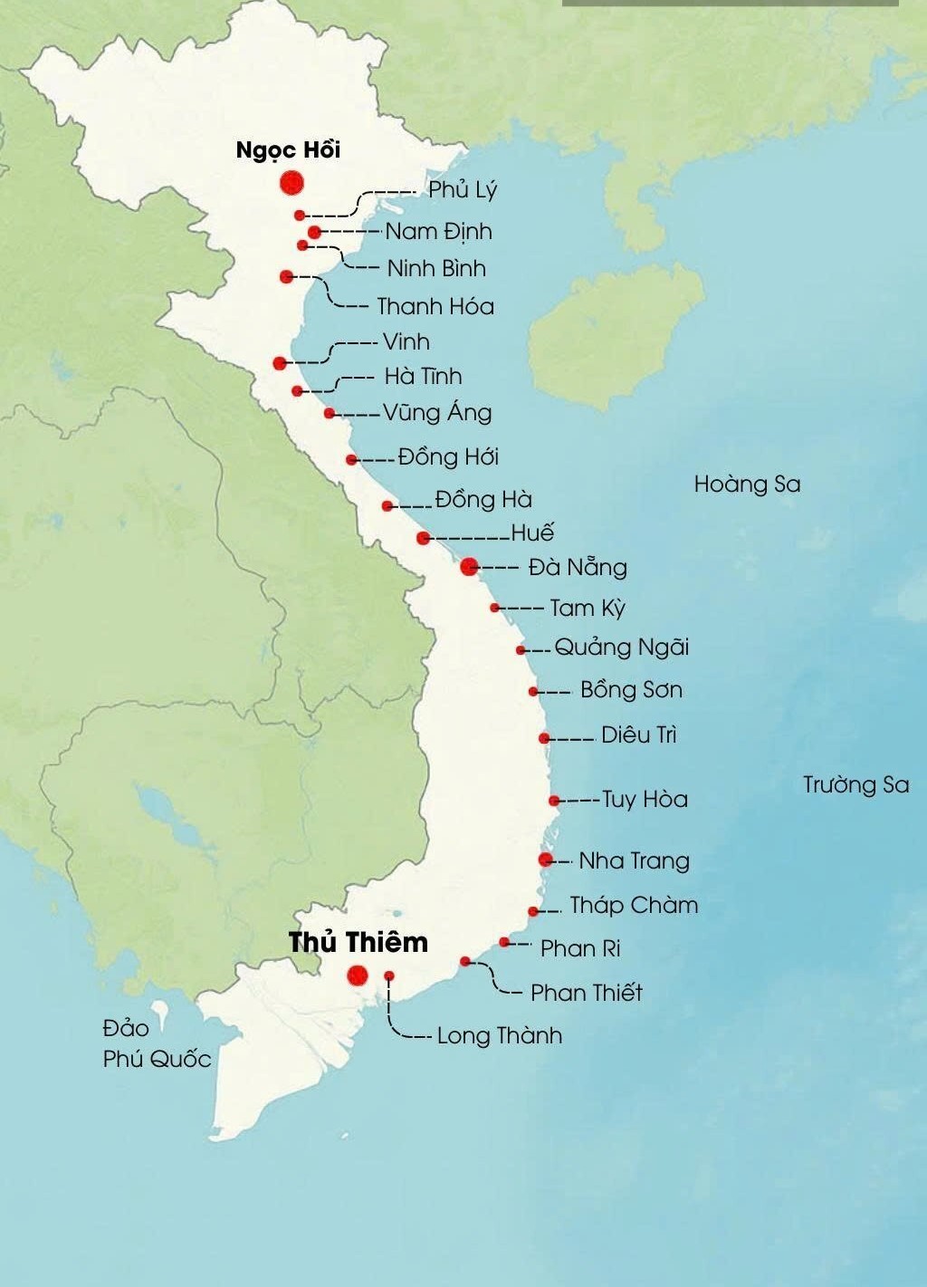 Dự kiến 23 ga trải từ Bắc vào Nam