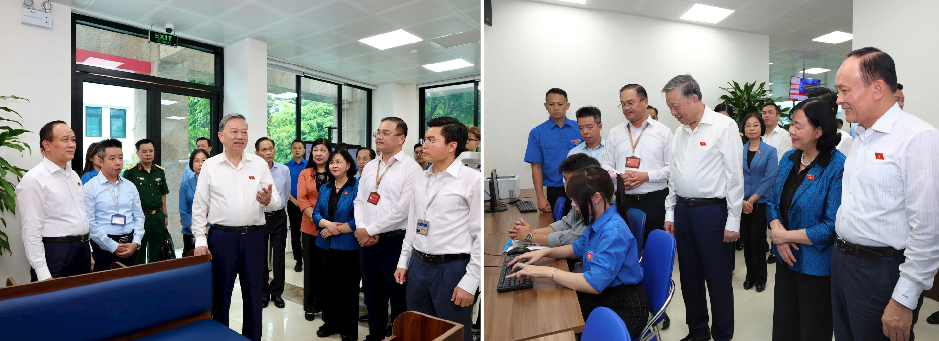 Nhân dịp tiếp xúc cử tri sau Kỳ họp thứ 9, Quốc hội khóa XV, chiều 2/7/2025, Tổng Bí thư Tô Lâm thăm Trung tâm phục vụ hành chính công phường Đống Đa, Hà Nội