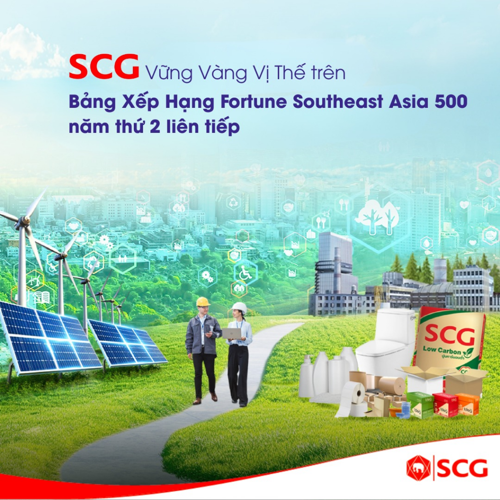 Tập đoàn SCG tiếp tục khẳng định vị thế khu vực khi lần thứ hai liên tiếp góp mặt trong Top 21 doanh nghiệp có doanh thu cao nhất Đông Nam Á theo bảng xếp hạng Fortune SEA 500 năm 2025.