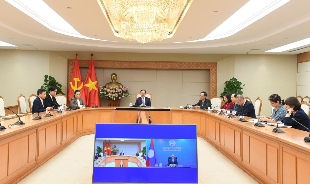 Phó Thủ tướng Bùi Thanh Sơn đánh giá quan hệ hợp tác Việt Nam - Lào đã và đang không ngừng phát triển mạnh mẽ, toàn diện ngày càng hiệu quả, thực chất - Ảnh: VGP/Hải Minh