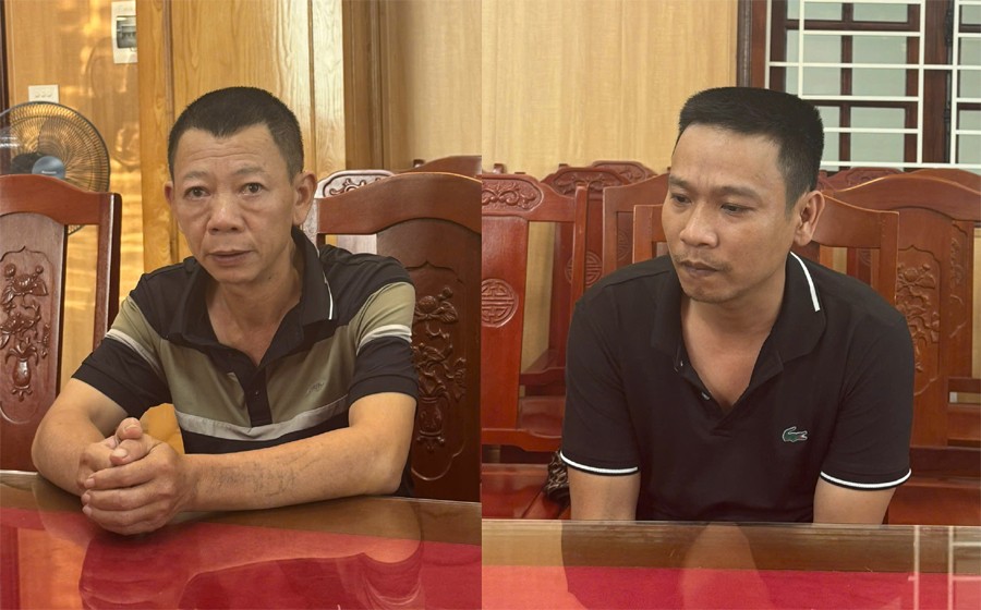 Đối tượng Bùi Thanh Quế (trái) và Đỗ Văn Hưng Đối tượng Bùi Thanh Quế (trái) và Đỗ Văn Hưng