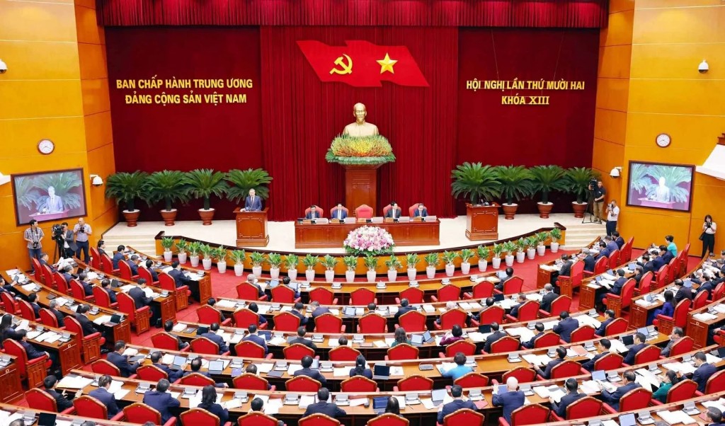 Toàn cảnh Hội nghị lần thứ 12 Ban Chấp hành Trung ương Đảng khóa XIII. 