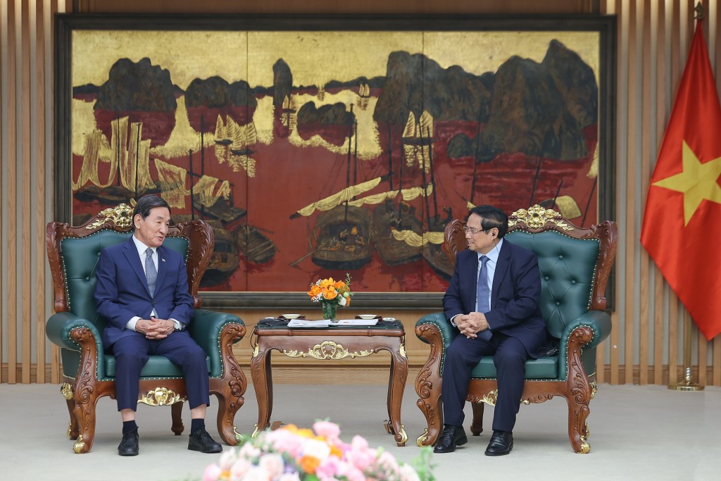 Thủ tướng Phạm Minh Chính bày tỏ hài lòng về những thành quả mà hai nước đã đạt được sau hơn 30 năm thiết lập quan hệ ngoại giao - Ảnh: VGP/Nhật Bắc