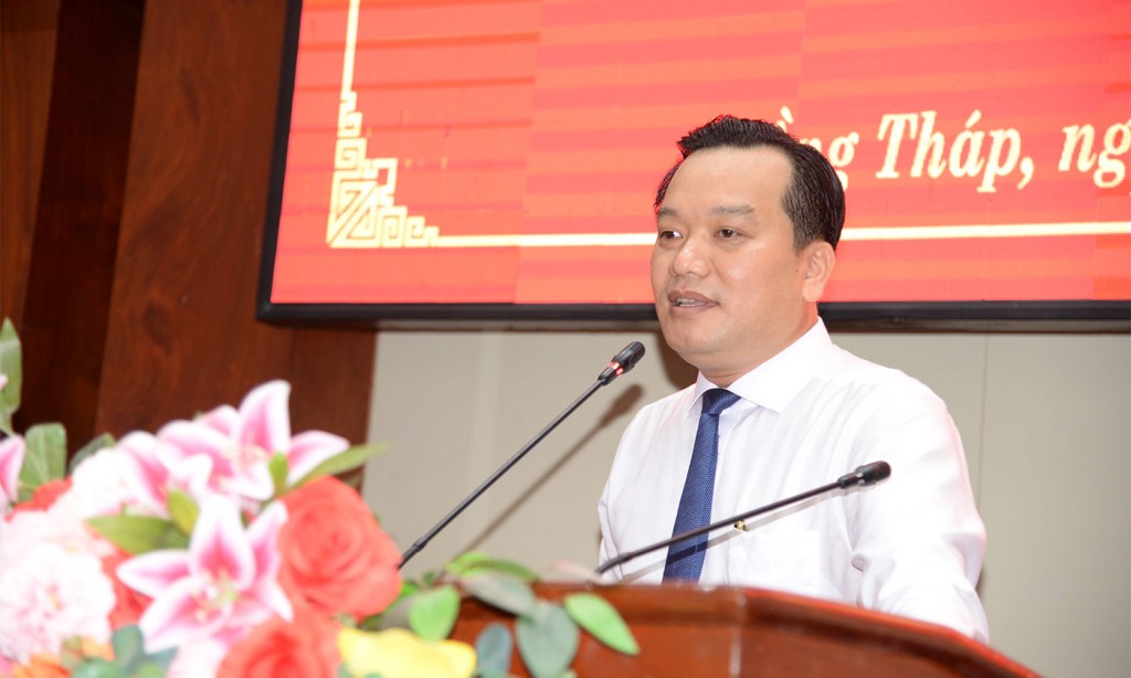 Nguyễn Nhật Trường phát biểu tại hội nghị.