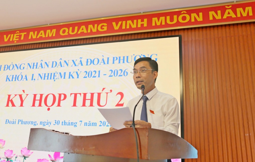 HĐND xã Đoài Phương thông qua 5 nghị quyết quan trọng
