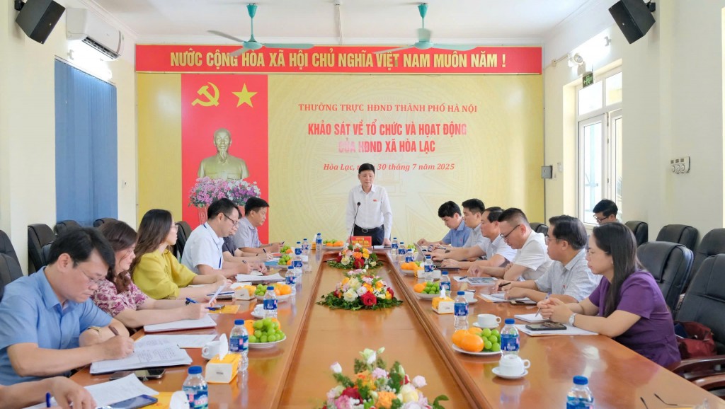 Khảo sát hoạt động HĐND theo mô hình mới tại xã Hoà Lạc