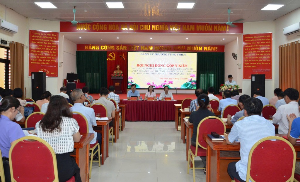 Phường Tùng Thiện lắng nghe ý kiến đóng góp vào văn kiện đại hội