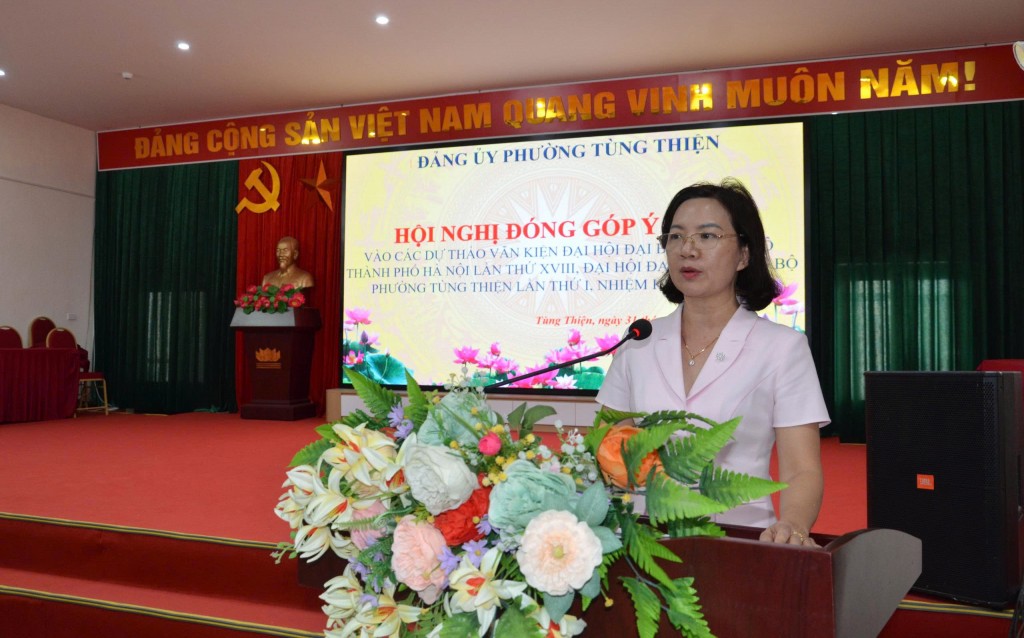 Phường Tùng Thiện lắng nghe ý kiến đóng góp vào văn kiện đại hội