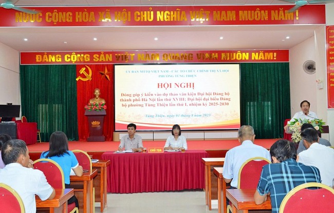 MTTQ phường Tùng Thiện đóng góp nhiều ý kiến vào văn kiện Đại hội