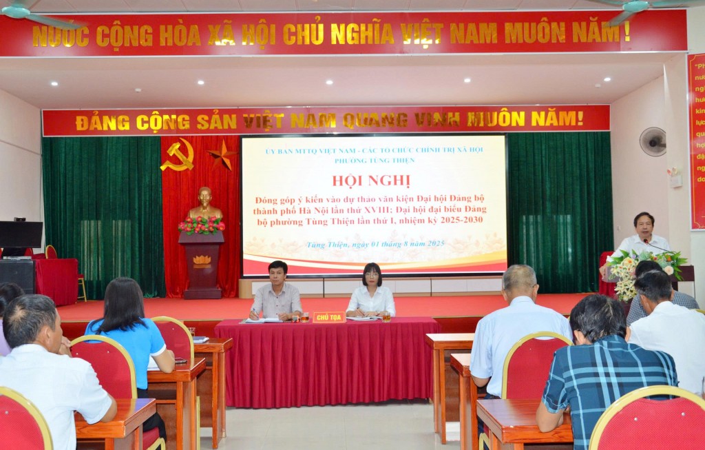 MTTQ phường Tùng Thiện đóng góp nhiều ý kiến vào văn kiện Đại hội