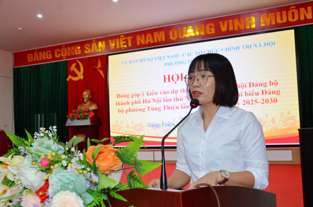MTTQ phường Tùng Thiện đóng góp nhiều ý kiến vào văn kiện Đại hội
