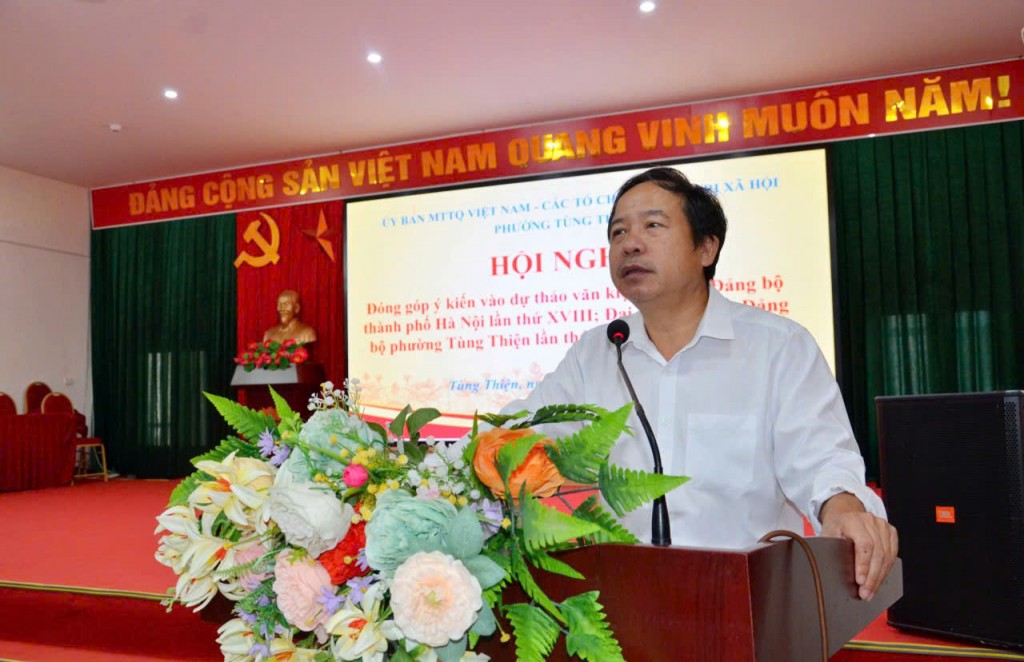 MTTQ phường Tùng Thiện đóng góp nhiều ý kiến vào văn kiện Đại hội
