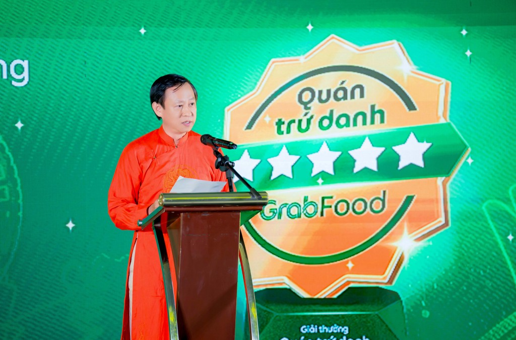 Ông Lý Đình Quân, Chủ tịch Hiệp hội Văn hóa Ẩm thực TP. Đà Nẵng phát biểu tại Lễ trao giải