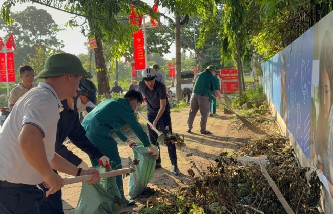 Phường Định Công truyền thông điệp “Sáng - xanh - sạch - đẹp”